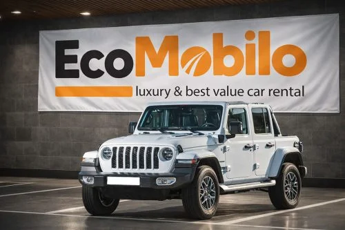 Jeep Wrangler at EcoMobilo luxury car rental in Crete